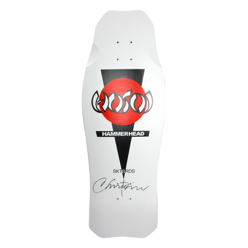 Hosoi Skateboards O.G. Hammerhead White Signed 10.5″ Skateboard Deck