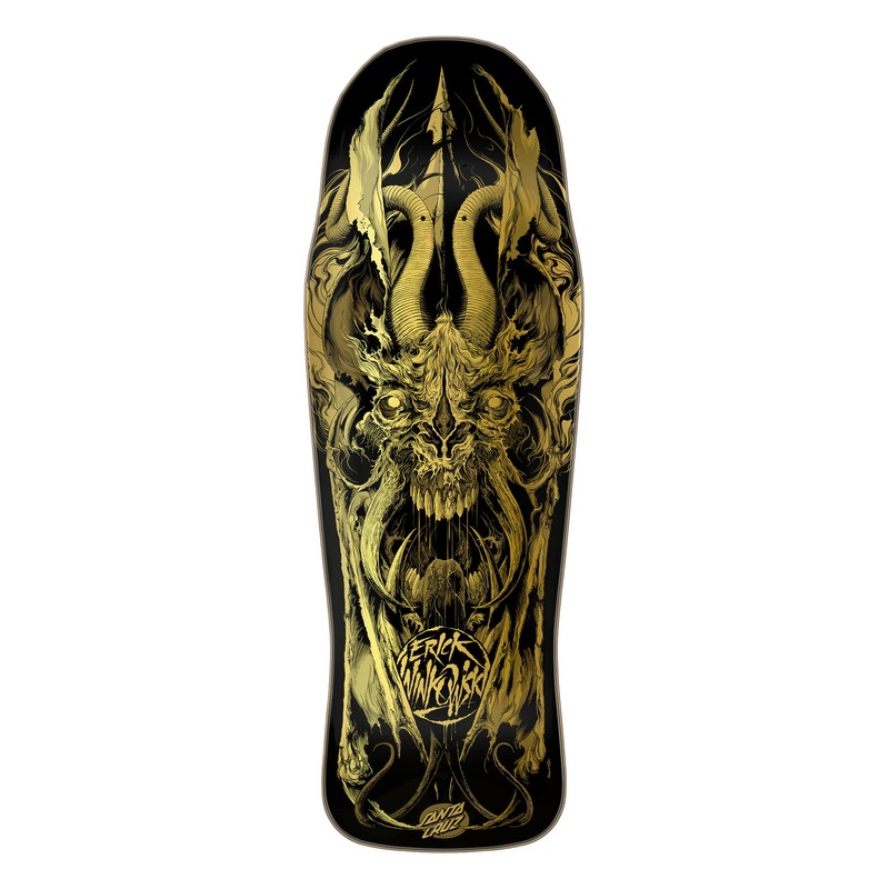 10.34in Winkowski Primeval Gold Santa Cruz Shaped Skateboard Deck