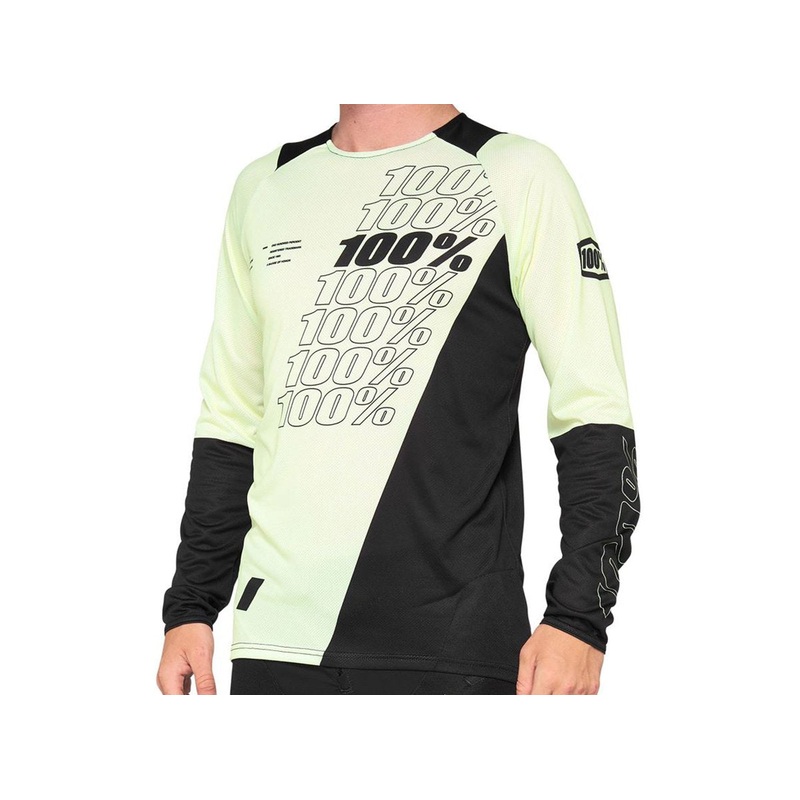 100% R-Core Long Sleeve MTB Jersey – Yellow-Black Yellow – Black Small